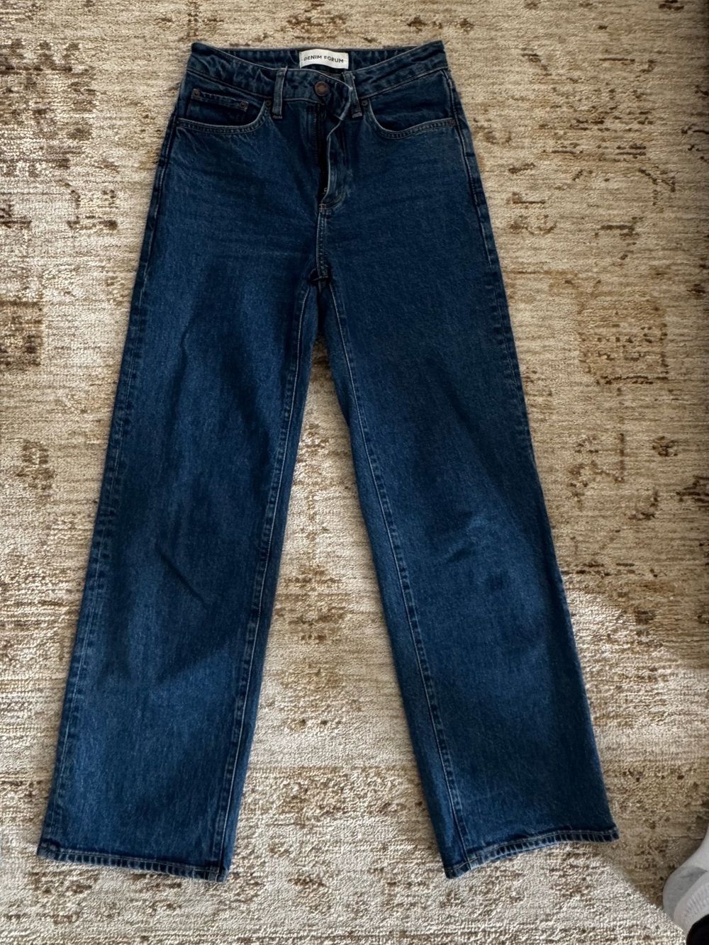 Denim Forum Dark Blue Straight-Leg Jeans
